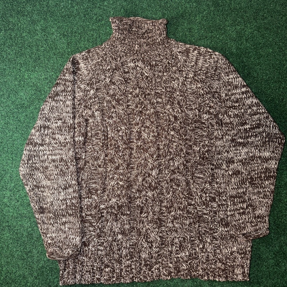 Abercrombie & Fitch Cable Knit Turtle Neck Brown Sweater Women's Size Small R2‎